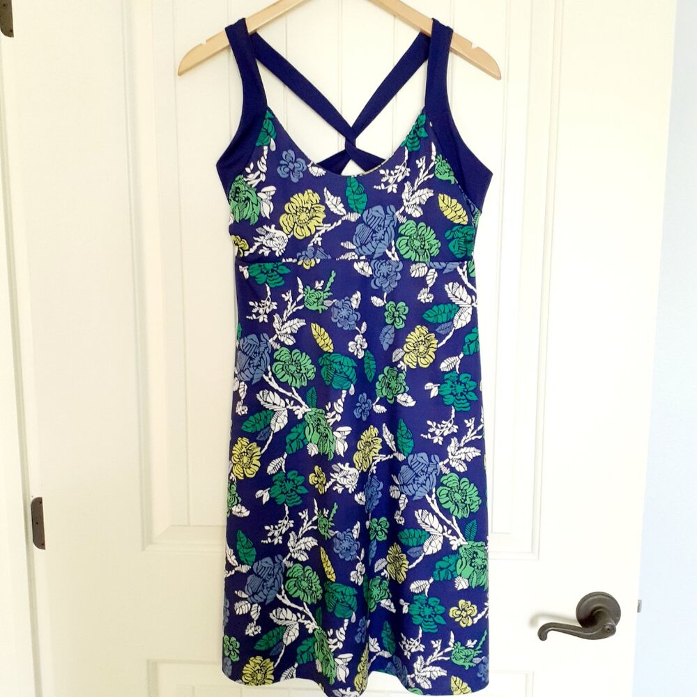Patagonia Morning Glory Blue Floral Print Dress Size M